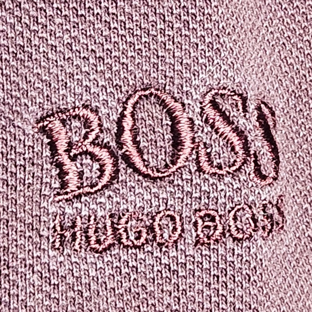 Hugo Boss Golf Mens Long Sleeve Polo XL Mauve Purple Embroidered Logo Pique